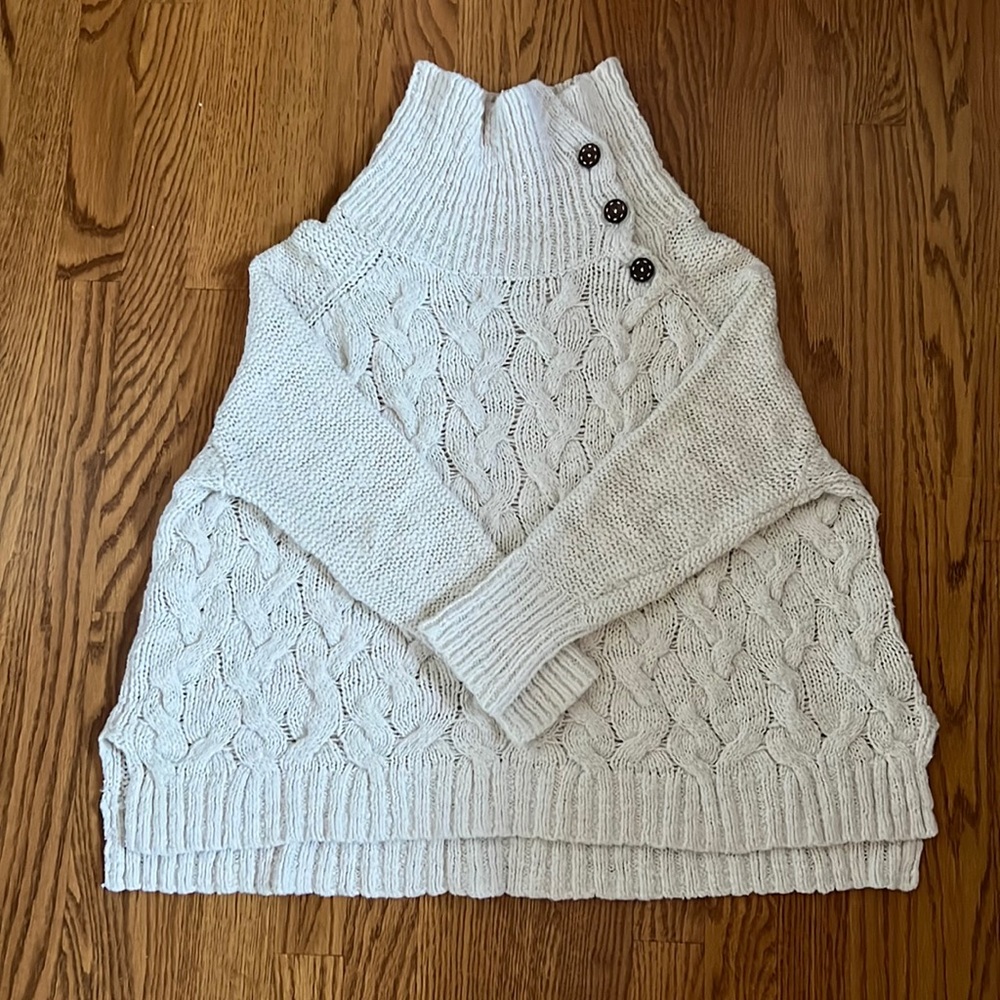 Free people cable knit sweater cream